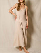 Bamboo Maxi Sleep Dress - Almond