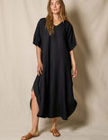 Linen / Bamboo Caftan - Black