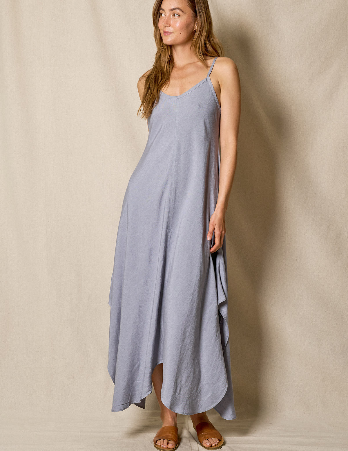 Linen / Bamboo Sundress - Stone Blue