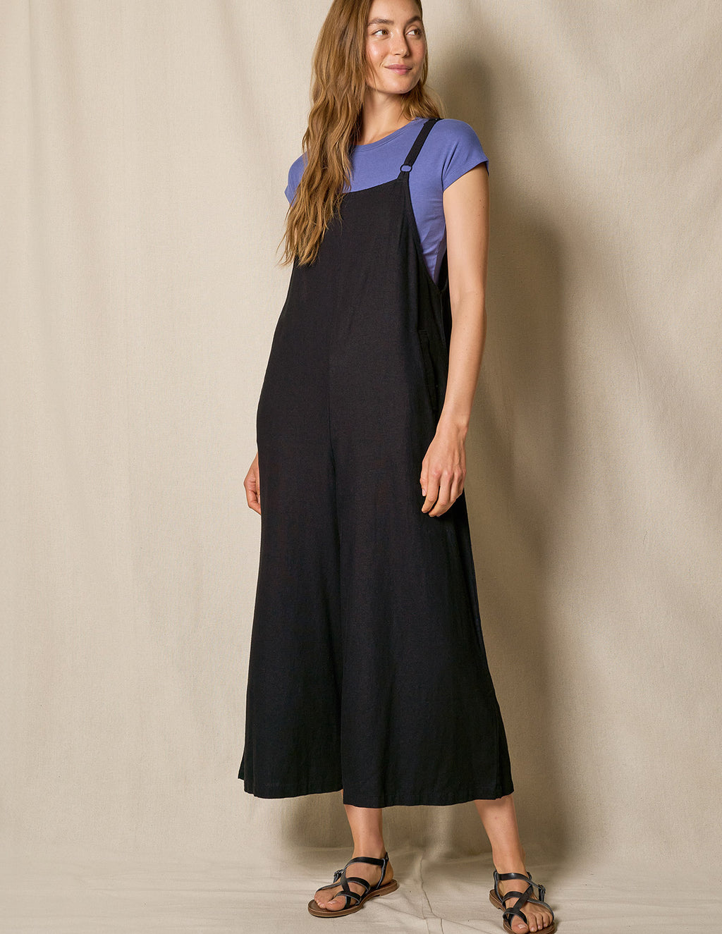 Bamboo + Organic Cotton Zipper Jumpsuit- Dune Stripe