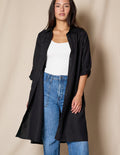 Linen / Bamboo Duster - Black