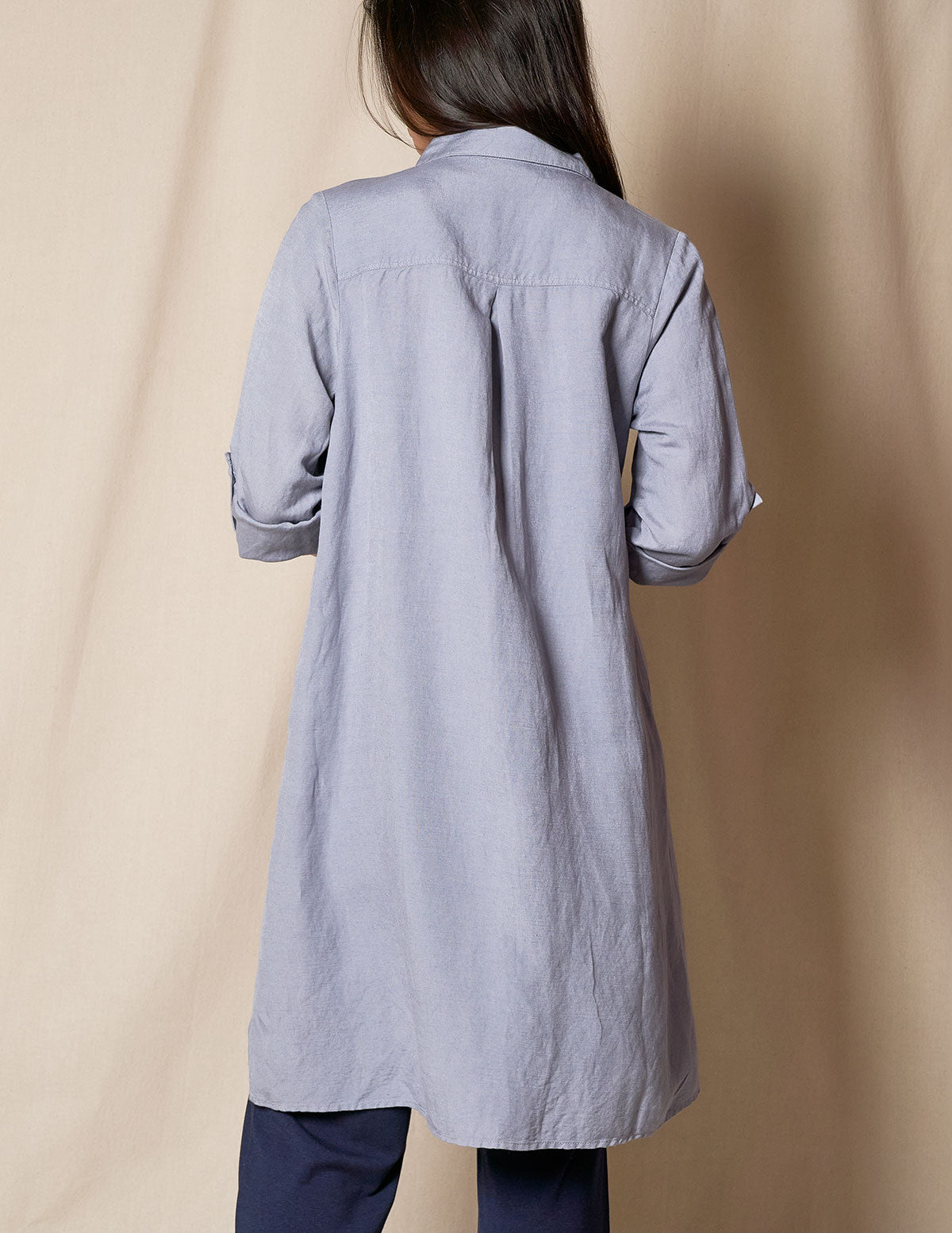 Linen / Bamboo Duster - Stone Blue - Small and XL Only
