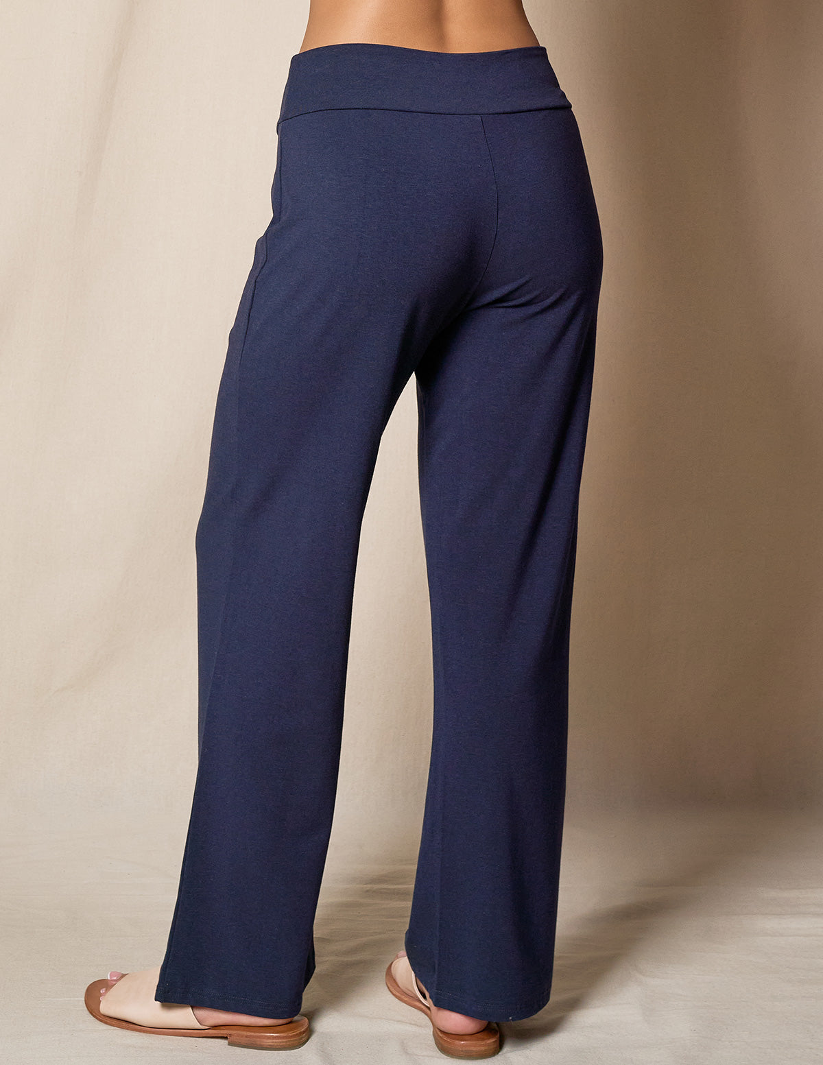 Bamboo / Organic Cotton Classic Straight Leg Pants - Navy