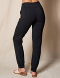 Bamboo / Organic Cotton Flat Waist Comfort Joggers - Black