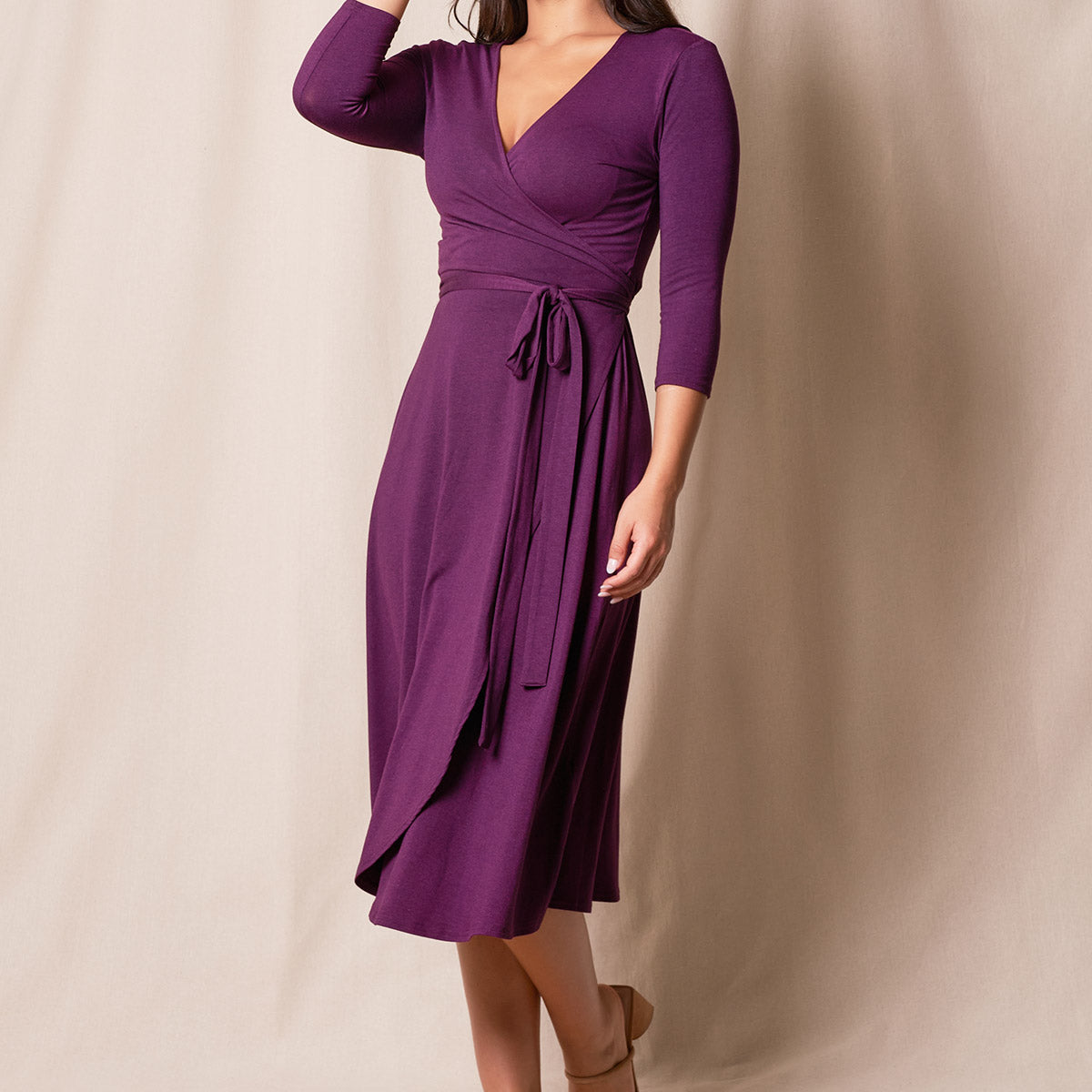 purple wrap dress Bamboo / Organic Cotton Wrap Dress