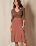 Bamboo Shirred Waist Skirt - Rust