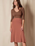 Bamboo Shirred Waist Skirt - Rust