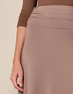 Bamboo Shirred Waist Skirt - Mocha