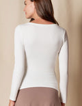 Bamboo Close Fit Long Sleeve Tee - Soft White