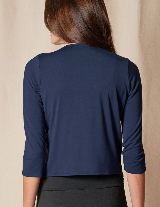 Bamboo Open Front Shrug - Navy Navy / 2XS Bamboo Open Front Shrug - Navy Navy / 2XS