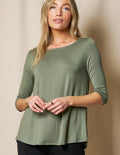 Bamboo 3/4 Sleeve Tee - Sage