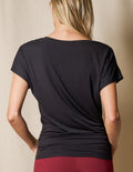 Bamboo Scoop Neck Dolman Tunic - Black