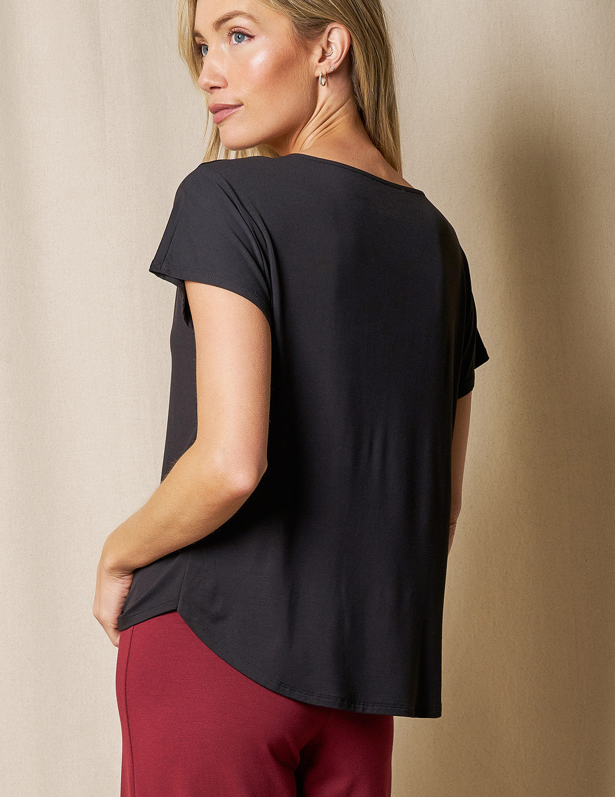 Bamboo Dolman Tee - Black - Small Only