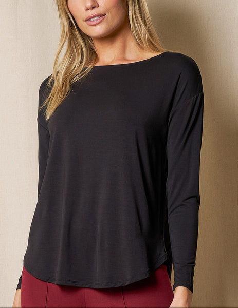 Bamboo Dolman Long Sleeve Tee - Black — Sivana Bamboo Dolman Long Sleeve Tee - Black — Sivana