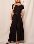 Bamboo Short Sleeve Jumpsuit - Black