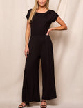 Bamboo Short Sleeve Jumpsuit - Black