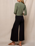 Bamboo Flare Ankle Pants - Black