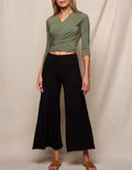 Bamboo Flare Ankle Pants - Black