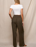 Linen / Bamboo Soft Waist Pants -  Olive
