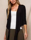 Bamboo Open Front Shrug - Black