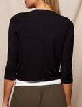 Bamboo Open Front Shrug - Black
