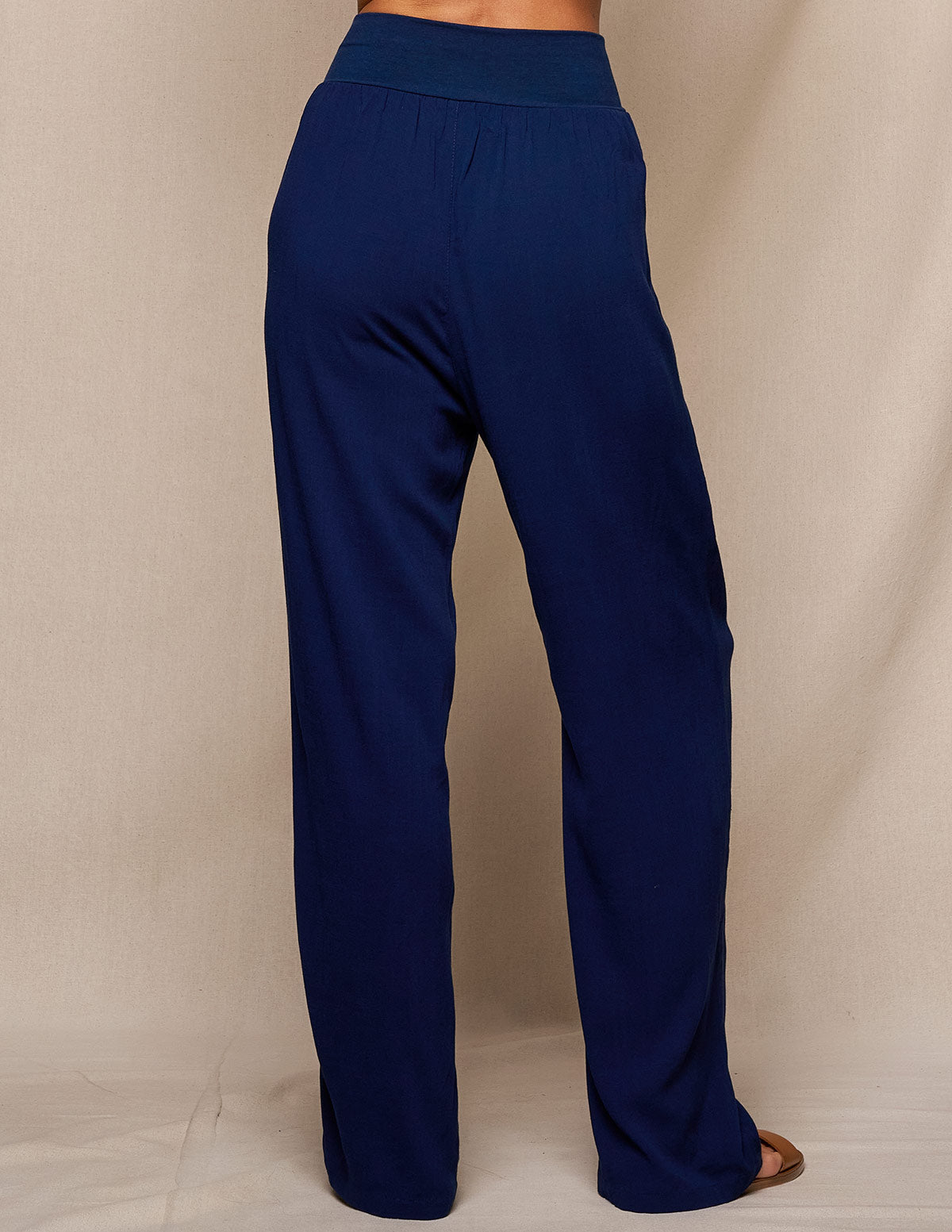 Linen / Bamboo Soft Waist Pants -  Indigo