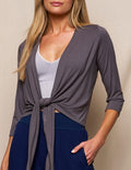 Bamboo Open Front Shrug - Grey