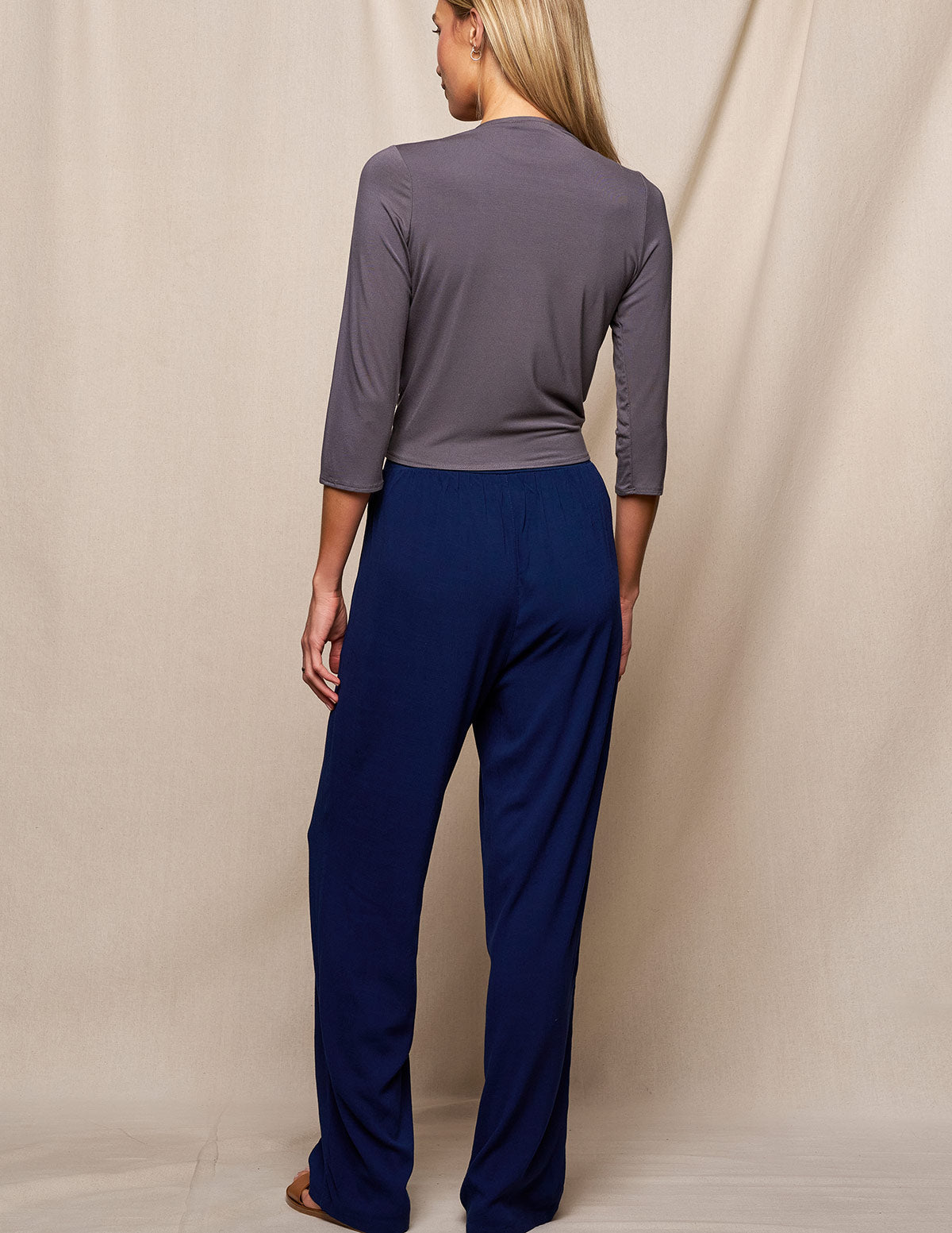 Linen / Bamboo Soft Waist Pants -  Indigo