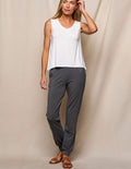 Bamboo / Organic Cotton Flat Waist Comfort Joggers - Grey
