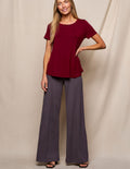 Bamboo Ponte Wide Leg Pants - Grey