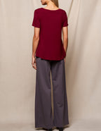 Bamboo Ponte Wide Leg Pants - Grey