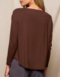 Bamboo Dolman Long Sleeve Tee - Coffee