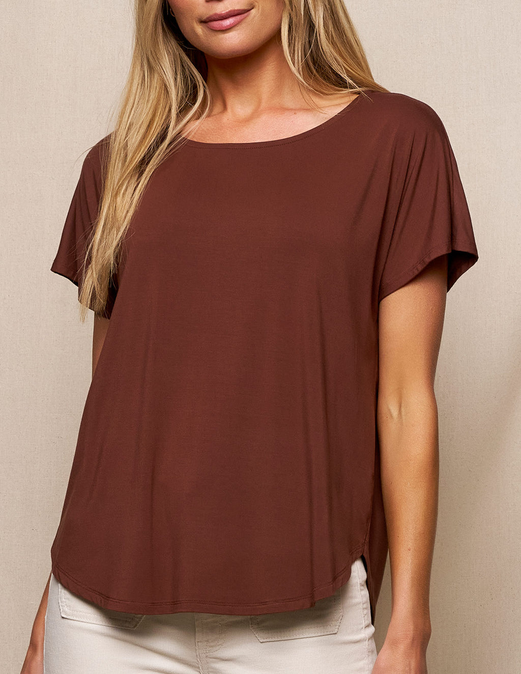 Bamboo Dolman Tee - Cocoa