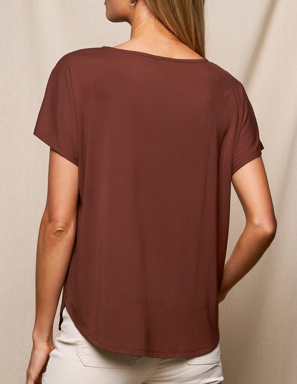 Bamboo Dolman Tee - Cocoa
