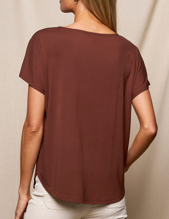 Bamboo Dolman Tee - Cocoa