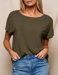 Bamboo Dolman Tee - Olive