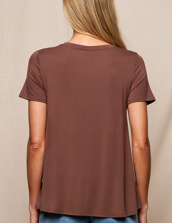 Bamboo Relaxed Tee - Chocolate