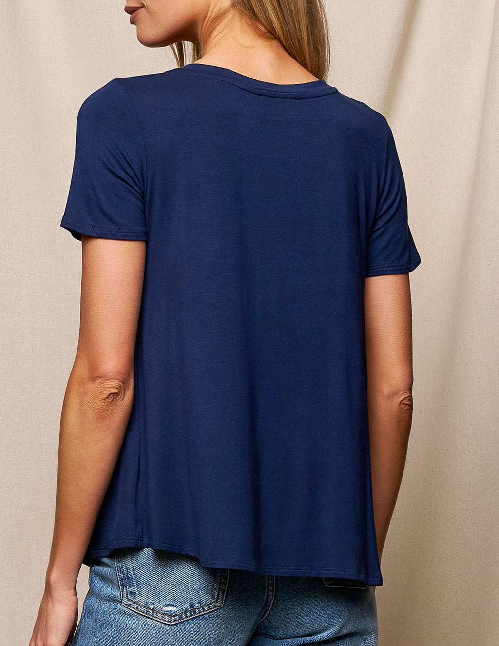 Bamboo Relaxed Tee - Navy