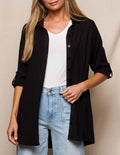 Linen / Bamboo Button Front Tunic - Black- XS and Small Only