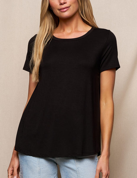 Bamboo Relaxed Tee - Black — Sivana