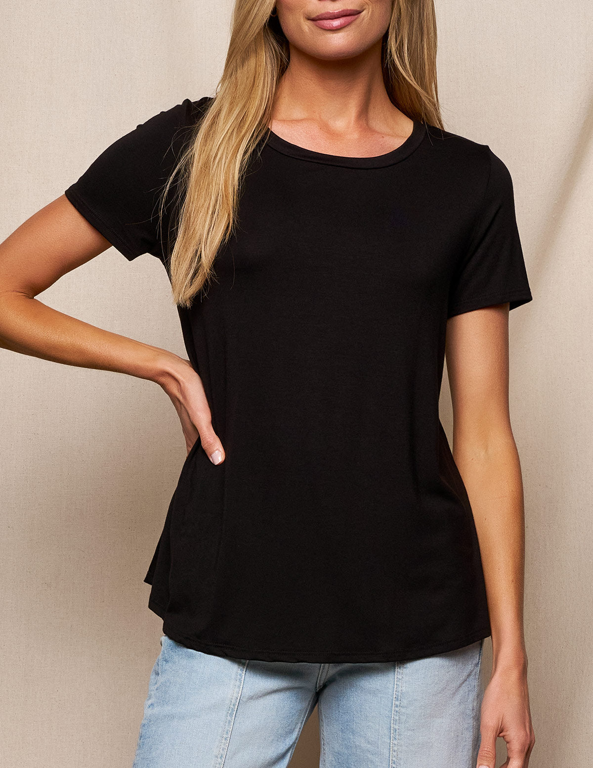 Bamboo Relaxed Tee - Black