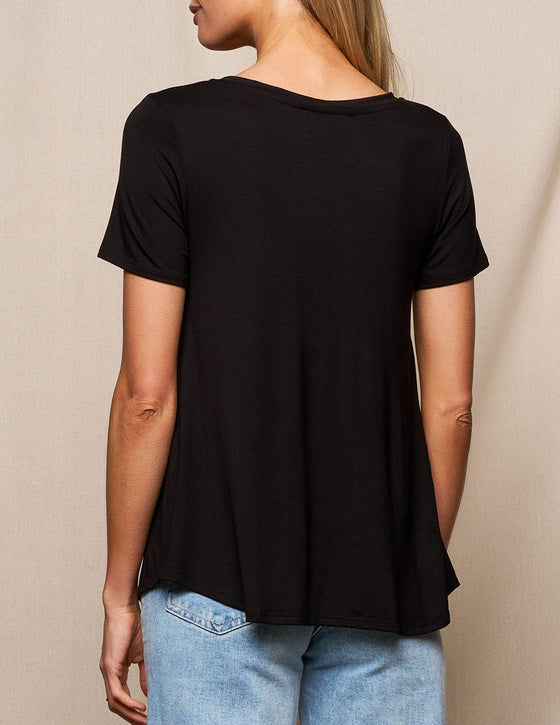 Bamboo Relaxed Tee - Black