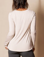 Bamboo Relaxed Long Sleeve Tee - Sandshell - XL Only