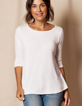Bamboo 3/4 Sleeve Tee - Soft White