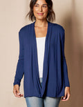 Bamboo Banded Front Cardigan - Navy - Small and 2XL Only