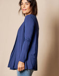 Bamboo Banded Front Cardigan - Navy - Small and 2XL Only