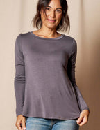 Bamboo Relaxed Long Sleeve Tee - Grey - Small and XL Only