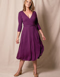 Bamboo / Organic Cotton Wrap Dress - Plum- Large and XL Only