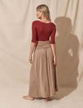Bamboo Maxi Skirt - Cappuccino - Large Only