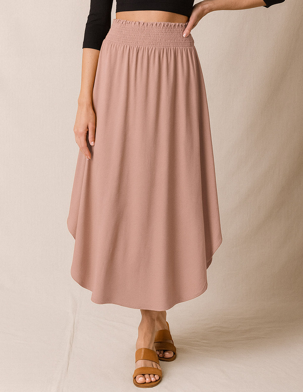 Bamboo Tulip Skirt - Camel